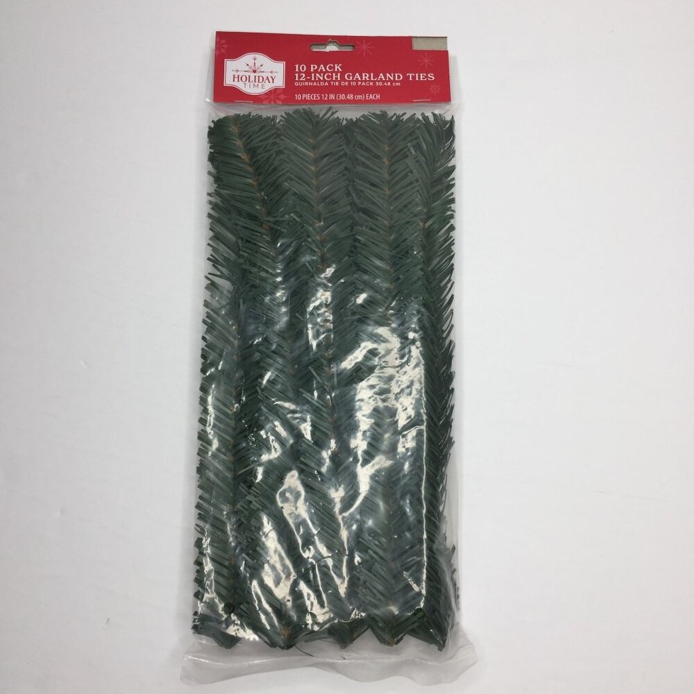 Holiday Time 10 Pack 12-Inch Garland Ties Christmas Decoration Holiday